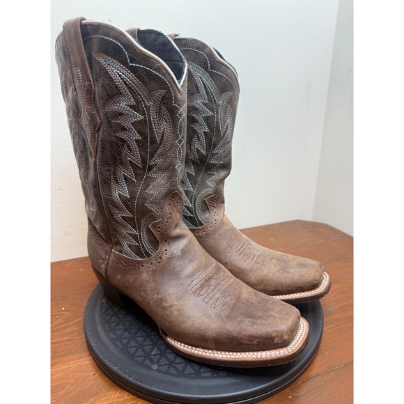 J.B. Dillon Shoes - JB Dillon Reserve Brown Leather Western Cowboy Boots Square Toe Womens Sz 10